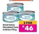 Game Great Value Shredded Tuna in Brine 170 g offer