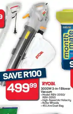 Pick n Pay Hypermarket RYOBI 3000W 3-in-1 Blower Vacuum offer