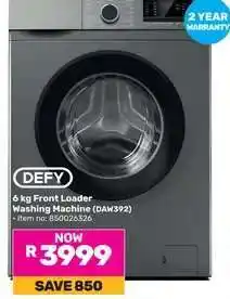 Game DEFY 6 kg Front Loader Washing Machine (DAW392) offer