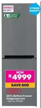 Game DEFY 247 L Bottom Freezer Fridge (DAC 447) offer