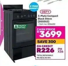 Game Defy 3 Plate Compact Black Stove DSS553 offer