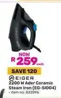 Game Eiger 2200 W Ader Ceramic Steam Iron (EG-SI004) offer