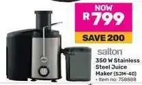 Game Salton 350 W Stainless Steel Juice Maker (SJM-40) offer