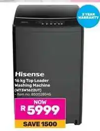 Game Hisense 16 kg Top Loader Washing Machine offer