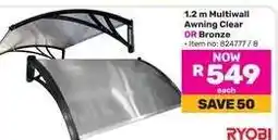 Game 1.2 m Multiwall Awning Clear OR Bronze offer