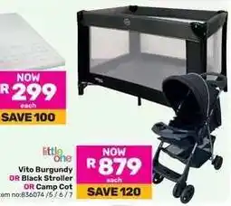 Game Vito Burgundy OR Black Stroller OR Camp Cot offer