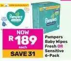 Game Pampers Baby Wipes Fresh OR Sensitive 6-Pack offer