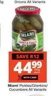 Checkers Miami Pickles/Gherkins/Cucumbers All Variants offer