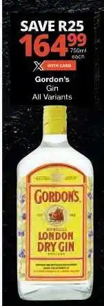 Checkers Gordon's Gin offer