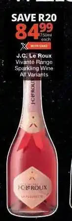 Checkers J.C. Le Roux Vivante Range Sparkling Wine offer