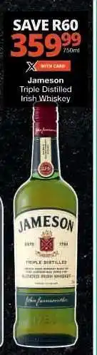 Checkers Jameson Triple Distilled Irish Whiskey offer
