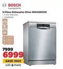 HiFi Corp Bosch 13 Place Dishwasher Silver SMS45NI00Z offer
