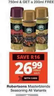 Checkers Robertsons Masterblends Seasoning All Variants offer