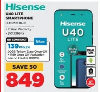 HiFi Corp Hisense U40 Lite Smartphone offer