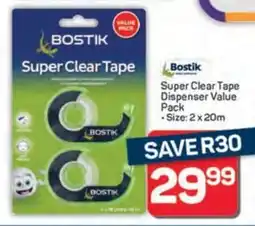 Pick n Pay Hypermarket Bostik Super Clear Tape Dispenser Value Pack offer