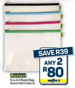 Pick n Pay Hypermarket Kenzel Eva A4 Book Bag Assorted Colours offer