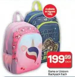 Pick n Pay Hypermarket Game or Unicorn Backpack offer