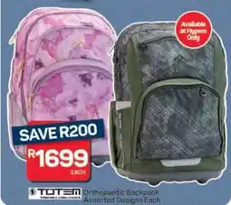 Pick n Pay Hypermarket Totem Orthopaedic Backpack Assorted Designs offer