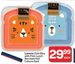 Pick n Pay Hypermarket Lumoss Club Slice with Print Lunch Box Assorted Colours offer