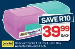 Pick n Pay Hypermarket Addis Snacka Stacka Lunch Box Assorted Colours offer