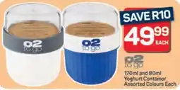 Pick n Pay Hypermarket O2 to go Yoghurt Container Assorted Colours offer