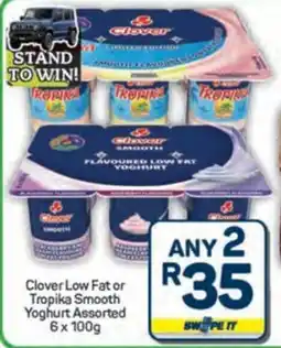 Pick n Pay Hypermarket Clover Low Fat or Tropika Smooth Yoghurt Assorted offer