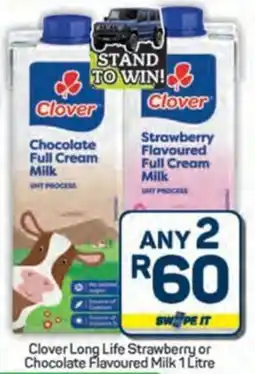 Pick n Pay Hypermarket Clover Long Life Strawberry or Chocolate Flavoured Milk offer