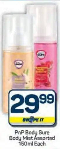 Pick n Pay Hypermarket PnP Body Sure Body Mist Assorted offer