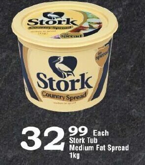 Oxford Freshmarket Stork Tub Medium Fat Spread 1kg offer