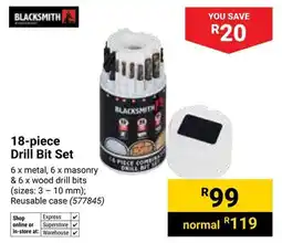 Builders Warehouse Blacksmith Drill Bit Set offer