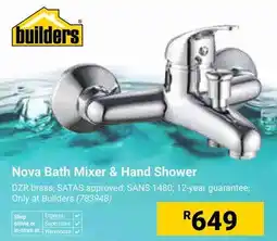 Builders Warehouse Builders Nova Bath Mixer & Hand Shower offer