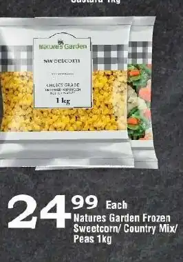Oxford Freshmarket Natures Garden Frozen Sweetcorn/Country Mix/ Peas 1kg offer