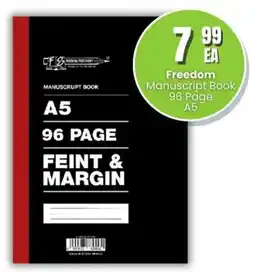 Super Save Freedom Manuscript Book 96 Page A5 offer