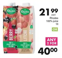 Save Rhodes 100% juice offer