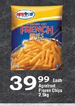 Oxford Freshmarket Agrafrost Frozen Chips 2,5kg offer