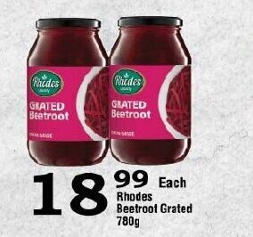 Oxford Freshmarket Rhodes Beetroot Grated 780g offer