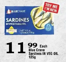 Oxford Freshmarket Blue Crane Sardines IN VEG OIL 125g offer