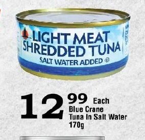 Oxford Freshmarket Blue Crane Tuna In Salt Water 170g offer