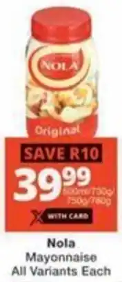 Checkers Hyper Nola Mayonnaise All Variants offer