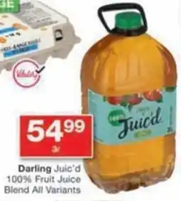 Checkers Hyper Darling Juic'd 100% Fruit Juice Blend All Variants offer
