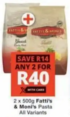 Checkers Hyper Fatti's & Moni's Pasta All Variants offer