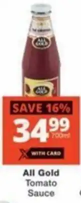 Checkers Hyper All Gold Tomato Sauce offer