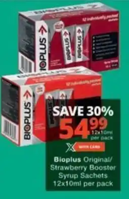 Checkers Hyper Bioplus Original/ Strawberry Booster Syrup Sachets offer