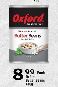 Oxford Freshmarket Oxford Butter Beans 410g offer