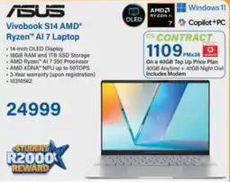 Incredible Connection ASUS Vivobook S14 AMD Ryzen AI 7 Laptop offer