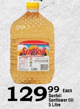 Oxford Freshmarket Sunfoil Sunflower Oil 5 Litre offer