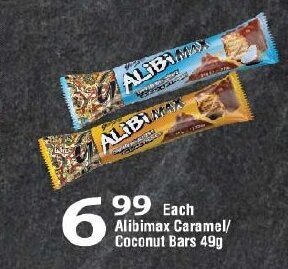 Oxford Freshmarket Alibimax Caramel/Coconut Bars 49g offer