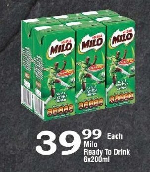 Oxford Freshmarket Milo Ready to Drink 6x200ml offer
