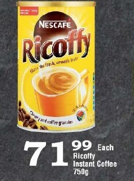 Oxford Freshmarket Ricoffy Instant Coffee 750g offer