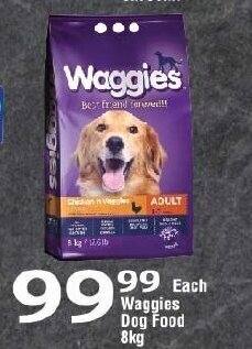 Oxford Freshmarket Waggies Dog Food 8kg offer